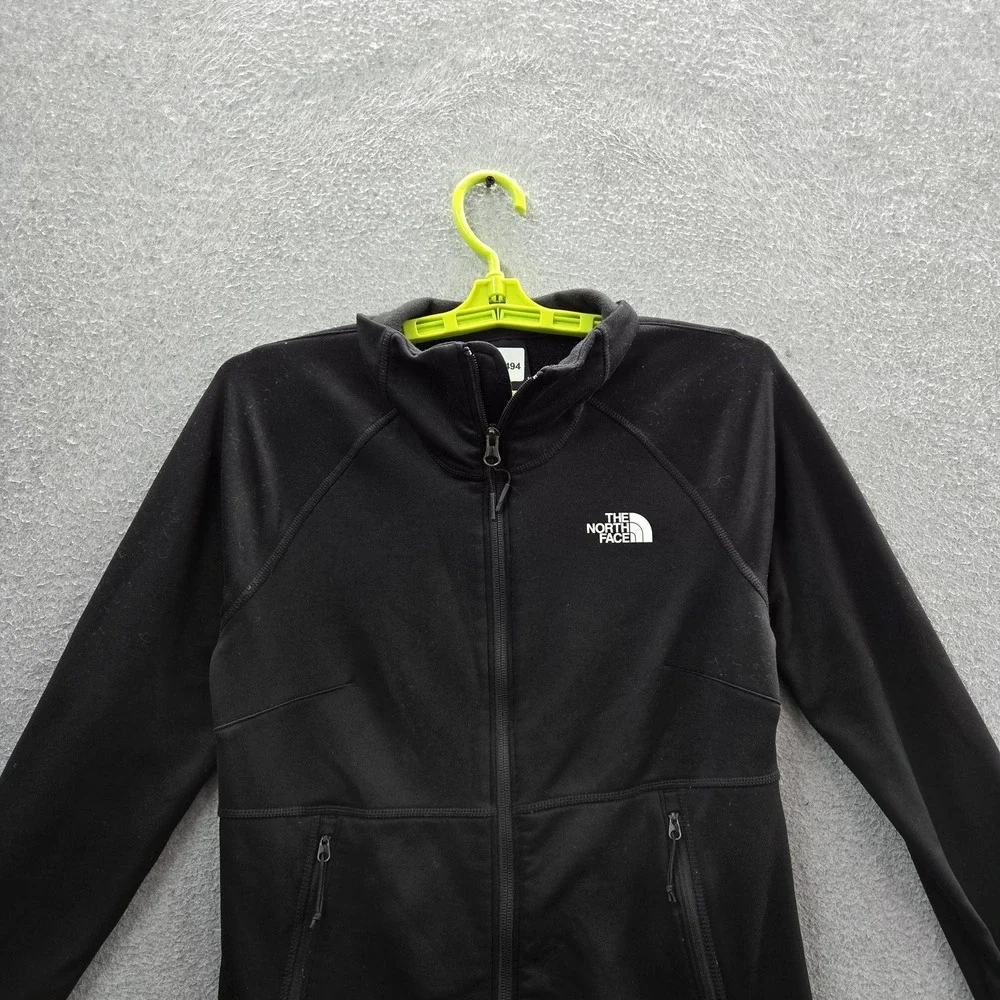 The North Face Women Jacket S Black Fleece‎ Activewear Zipper Long Sleeve Logo